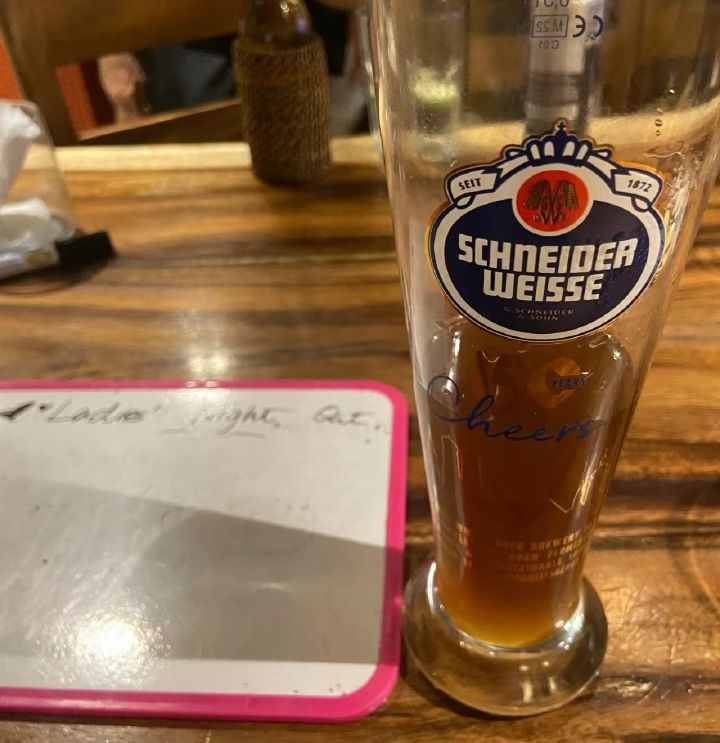 Drinking beer and answering questions on an acrylic board Drinking beer and answering questions on an acrylic board